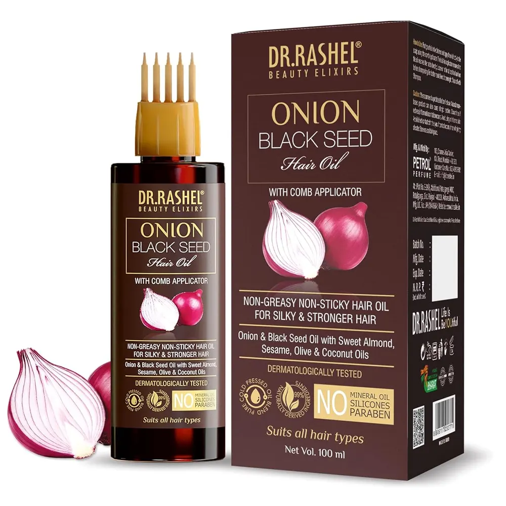 Dr Rashel Onion Black Seed Hair Oil With Comb Applicator 100Ml