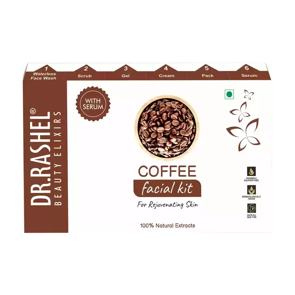 Dr Rashel Coffee Facial Kit For Rejuvenating Skin With Serum 1U