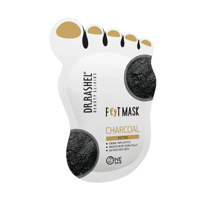 Dr Rashel Charcoal Foot Mask Draw Impurities- Moisturize Skin Cells-Detoxifies Skin 1Pair