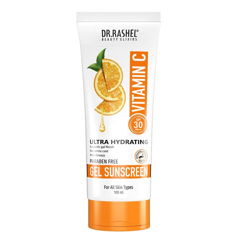 Dr Rashel Vitamin C Gel Sunscreen Spf 30 Pa+++ Ultra Hydrating For All Skin Types 100Ml