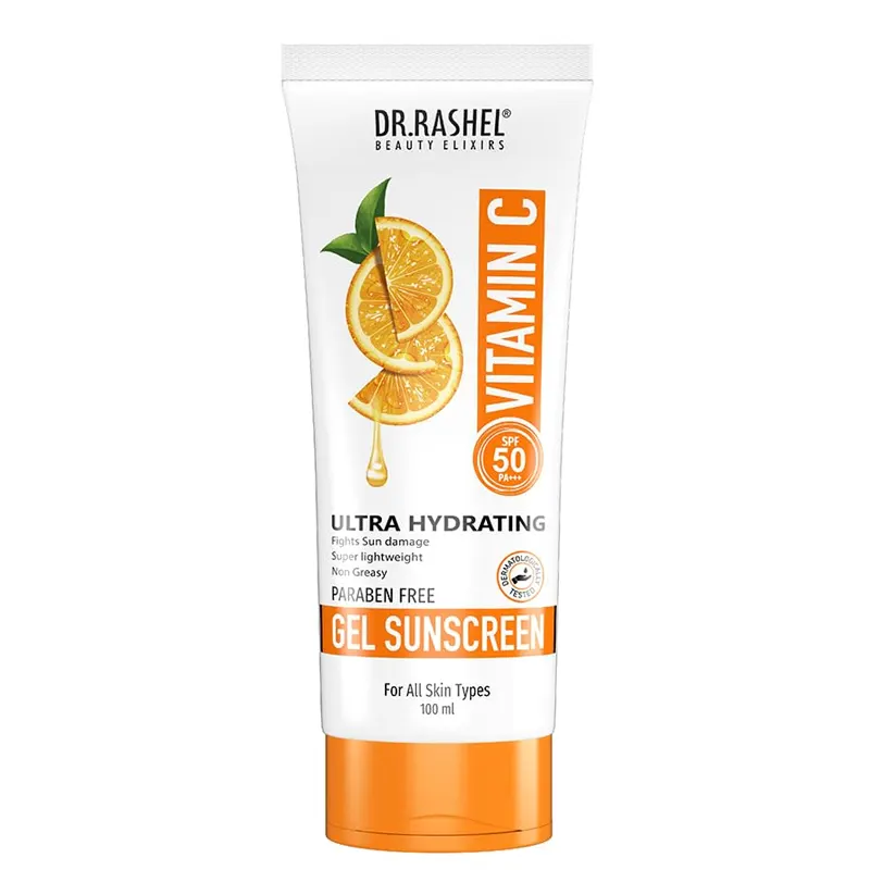 Dr Rashel Vitamin C Gel Sunscreen Spf 50 Pa+++ Ultra Hydrating For All Skin Types100Ml