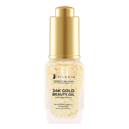 Pilgrim Secrets Of Jeju Island 24K Gold Beauty Oil With Argan & Neroli No Artificial Fragrance All Skin Types 20Ml