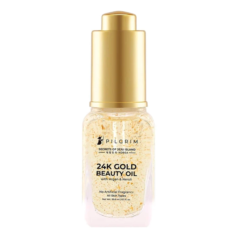 Pilgrim Secrets Of Jeju Island 24K Gold Beauty Oil With Argan & Neroli No Artificial Fragrance All Skin Types 20Ml