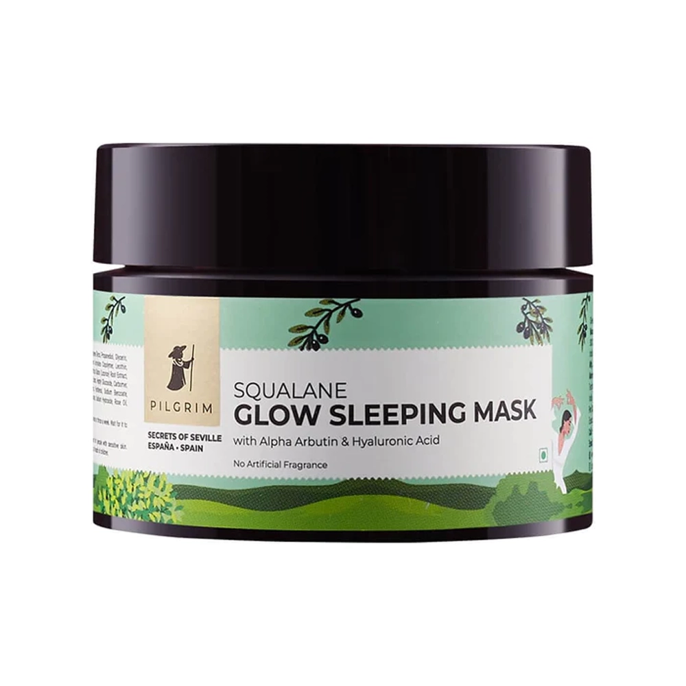 Pilgrim Secrets Of Seville Espana Squalane Glow Sleeping Mask With Alpha Arbutin & Hyaluronic Acid No Artificial Fragrance 50G