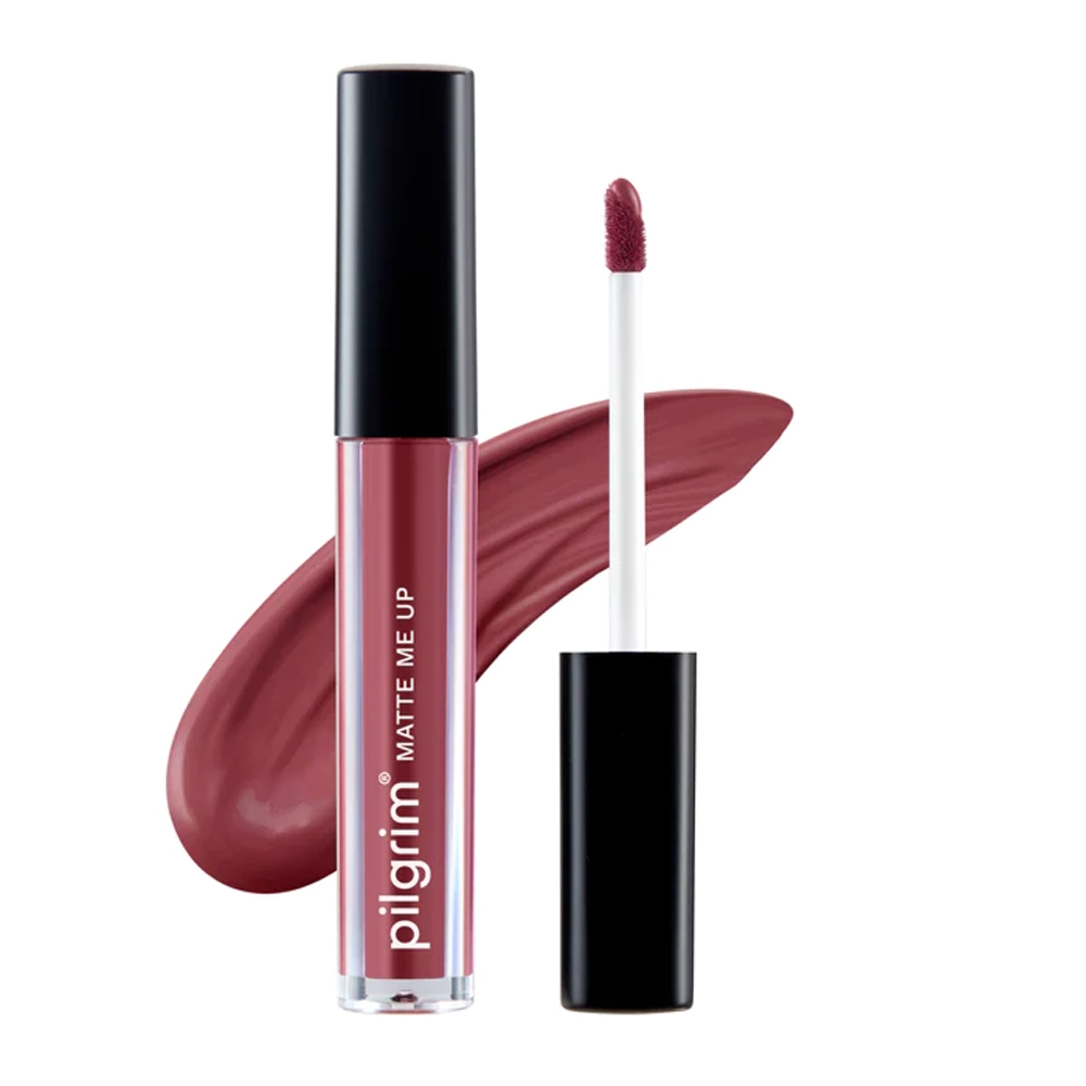 Pilgrim Liquid Lipstick Matte Me Up 10 Blushin Nude All Day Matte Colour Transfer Proof Hydrating & Light Weight 3Ml