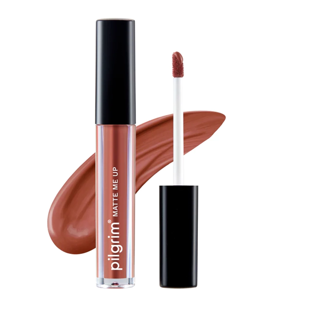 Pilgrim Liquid Lipstick Matte Me Up 04 Nude Obsessed All Day Matte Colour Transfer Proof Hydrating & Light Weight 3Ml