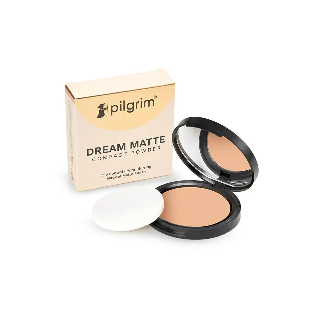 Pilgrim Dream Matte Compact Powder 223 Warm Sand- Oil Control Pore Blurring Natural Matte Finish 9G