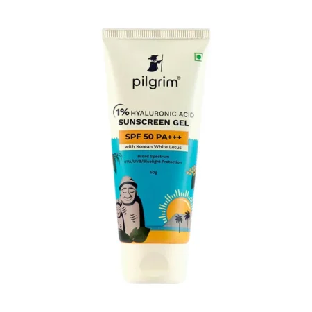Pilgrim Hyaluronic Acid Sunscreen Gel Spf 50 With Korean White Lotus 50G