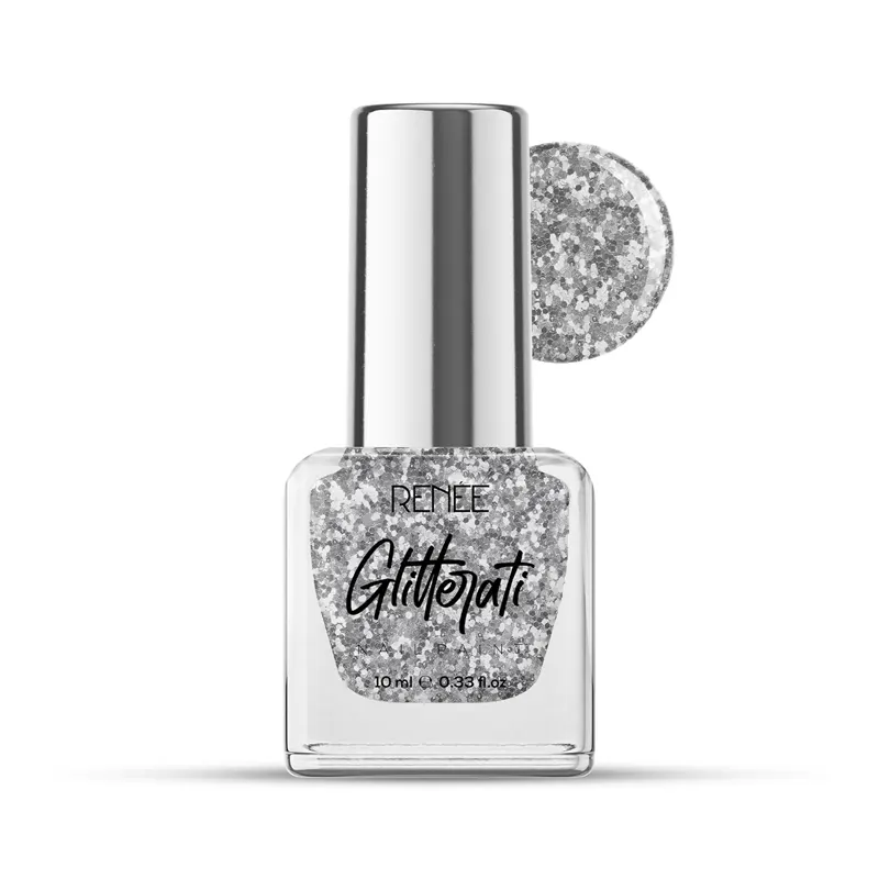 Renee Glitterati Nail Paint Silver Confetti 10Ml