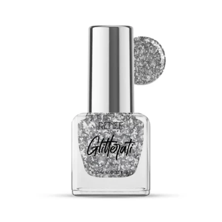 Renee Glitterati Nail Paint Silver Flake 10Ml