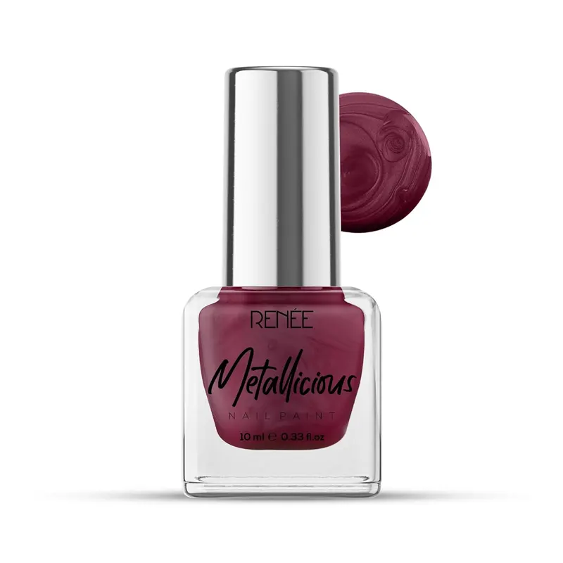 Renee Metalicious Nail Paint Cosmic Maroon 10Ml
