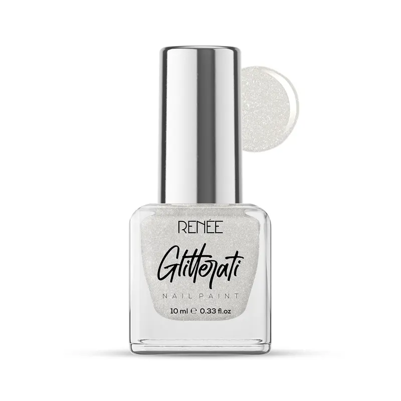 Renee Glitterati Nail Paint White Sparkle 10Ml