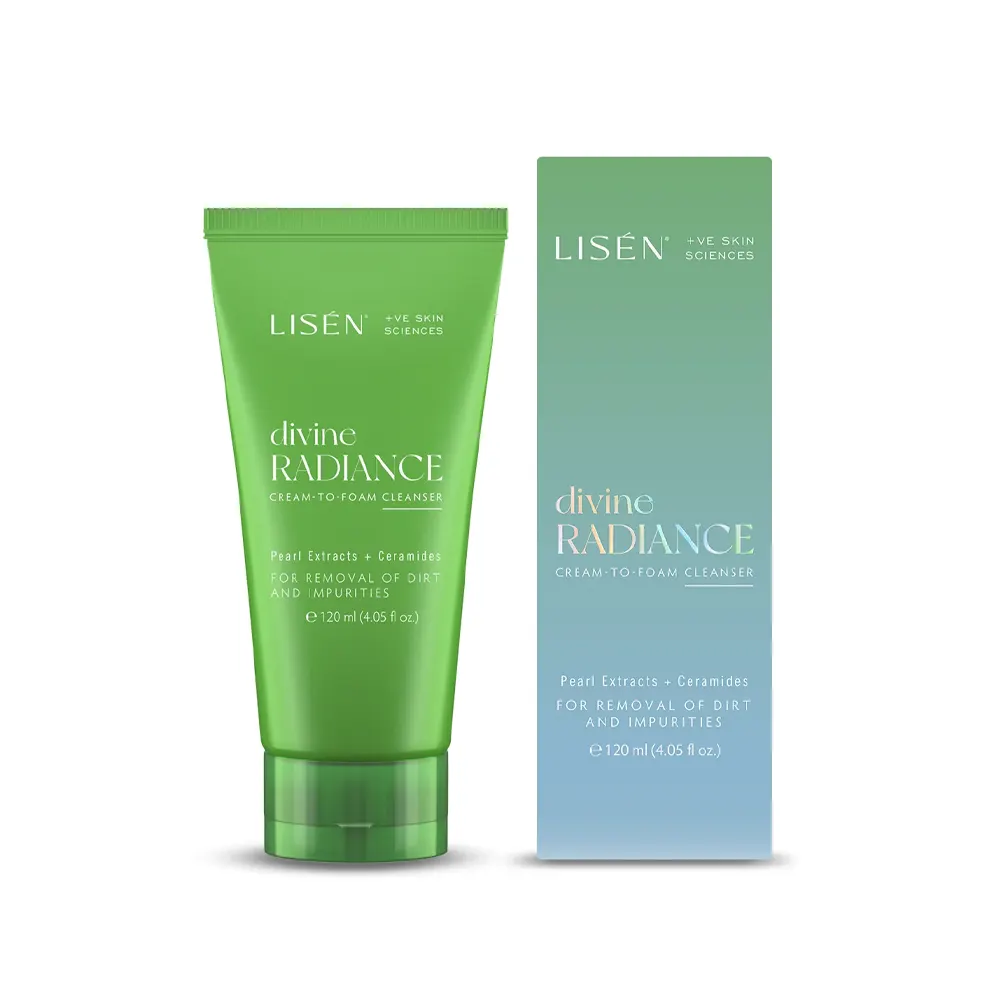 Lisen Divine Radiance Cream To Foam Cleanser Pearl Extracts + Ceramides 120Ml