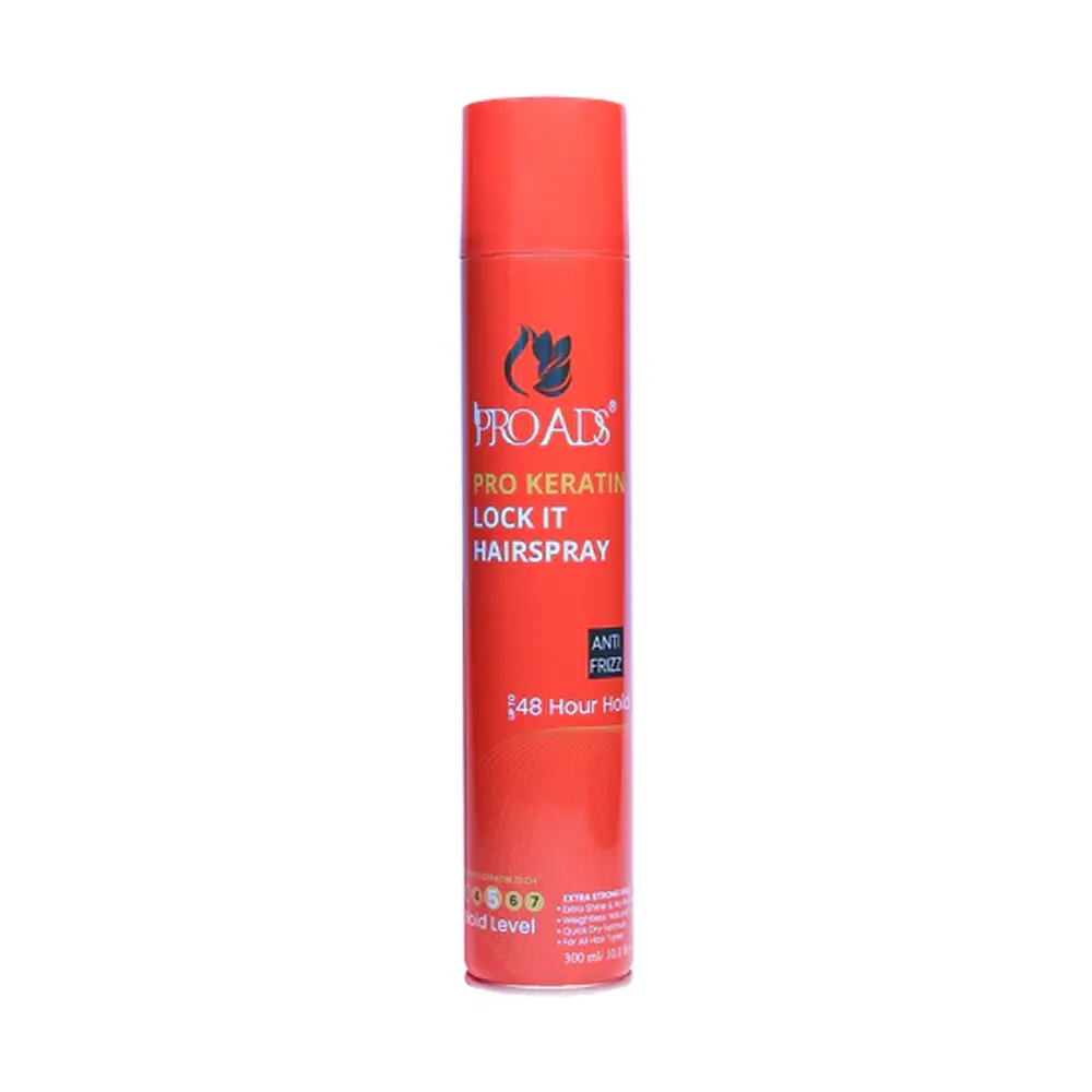 Proads Pro Keratin Lock It Hair Spray Anti Frizz Upto 48 Hour Hold 300Ml