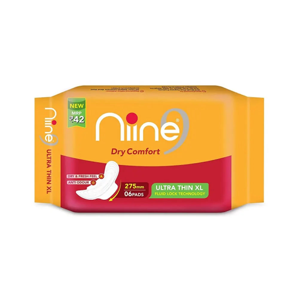 Nine Dry Comfort Ultra Thin Xl +52Mm Longer Fluid Lock Technology Buy 6Pads
