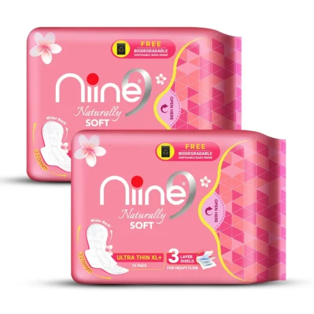 Nine Naturally Soft Ultra Thin Xl+ For Heavy Flow 320Mm 15N+15N