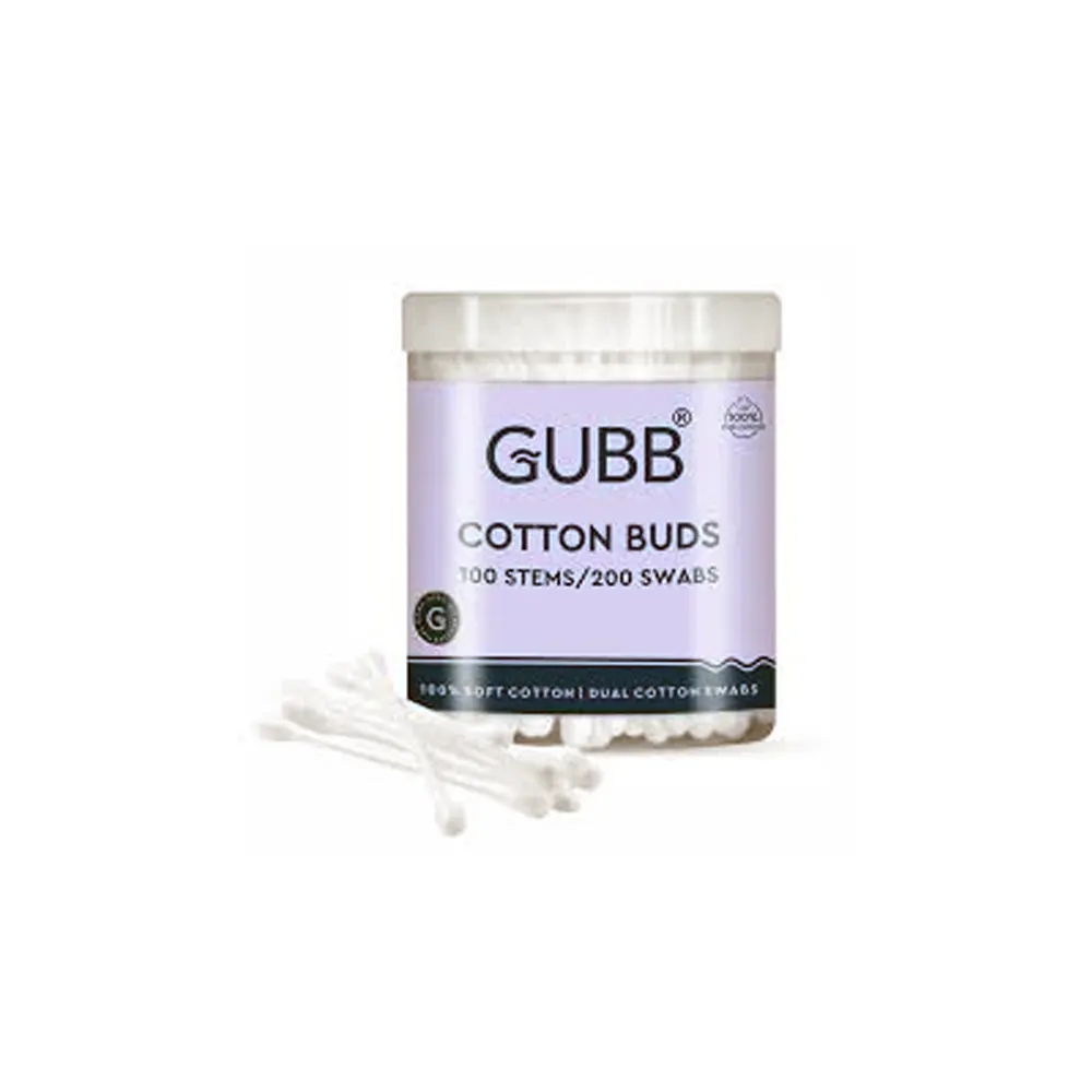 Gubb Cotton Buds Paper Sticks 100 Stems 1Pouch