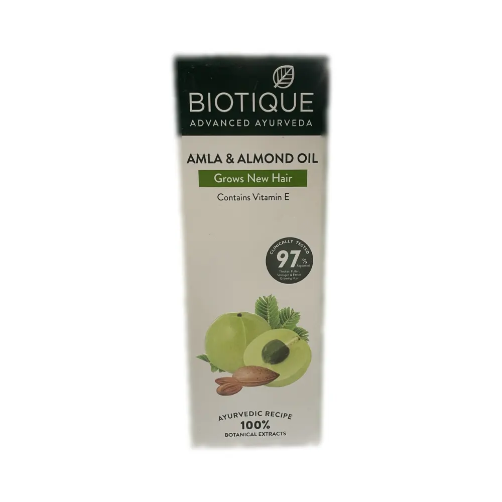 Biotique Advanced Ayurveda Amla & Almond Oil Grows New Hair Contains Vitamin E 100Ml