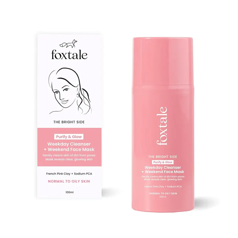 Foxtail Bright Side Purify &Amp; Glow Weekday Cleanser Weekend Face Mask 100Ml