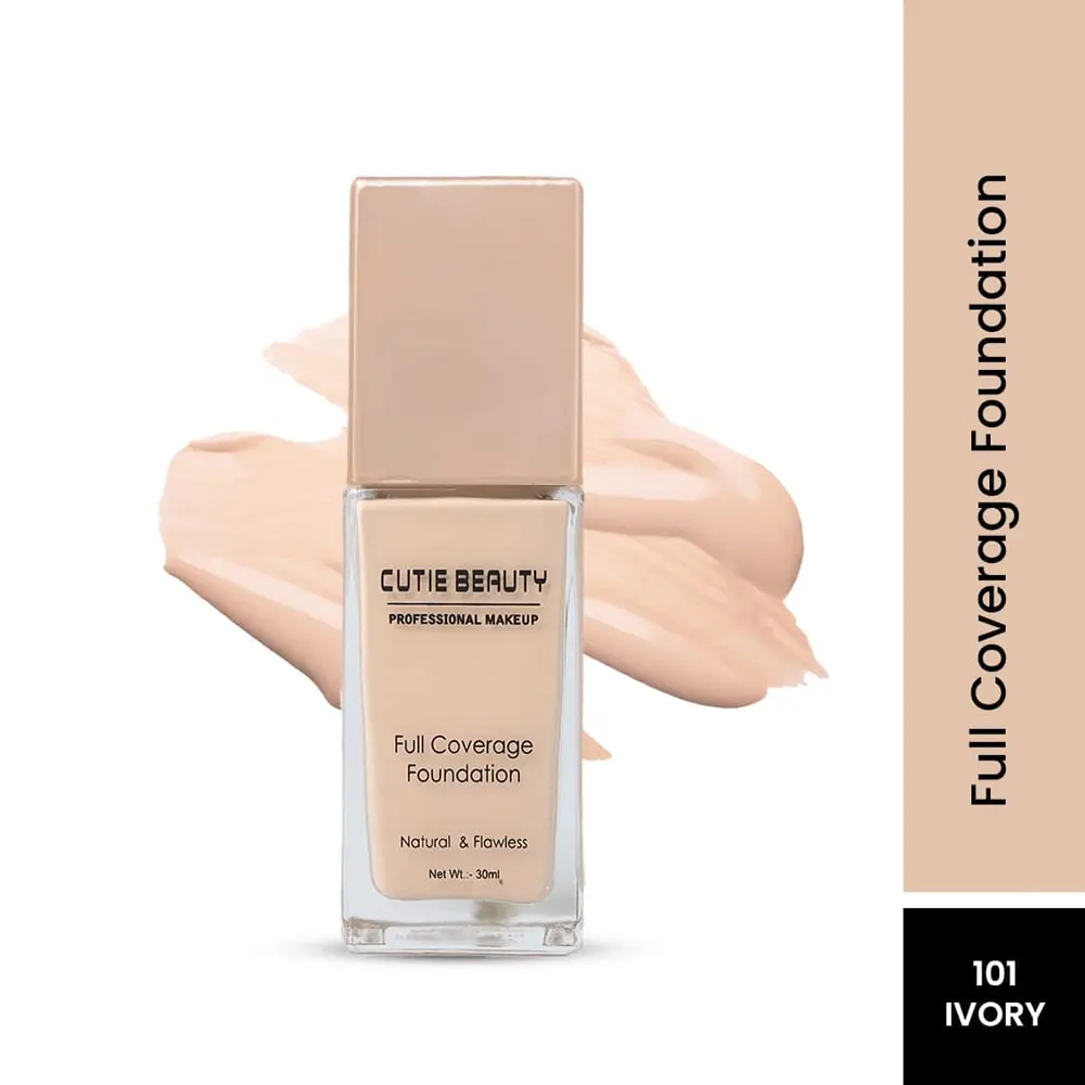 Cutie Beauty Full Coverage Waterproof Foundation 101 Ivory 30Ml