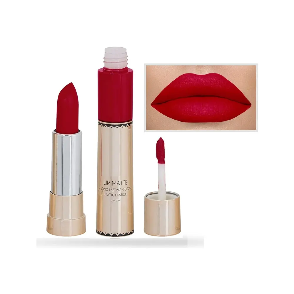 Romantic Beauty 2 In 1 Non Transfer Lipstick And Lipgloss 24 Hr Matte Me