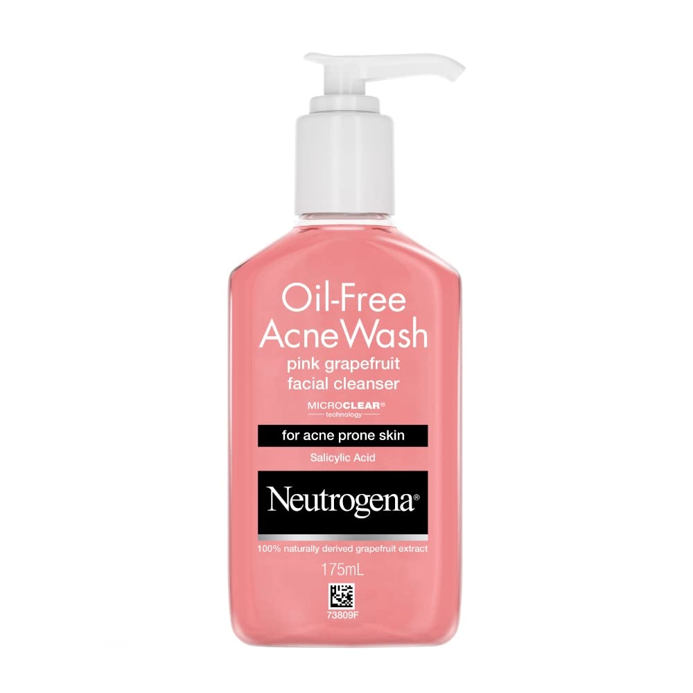Neutrogena Oil-Free Acne Wash Pink Grapefruit Facial Cleanser For Acne Pore Skin 175Ml
