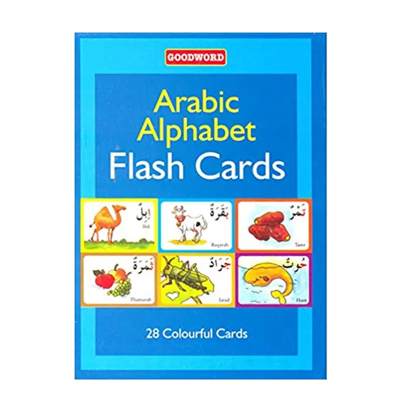 Arabic Alphabet Flash Cards 28 Colourful Cards Goodword (English)