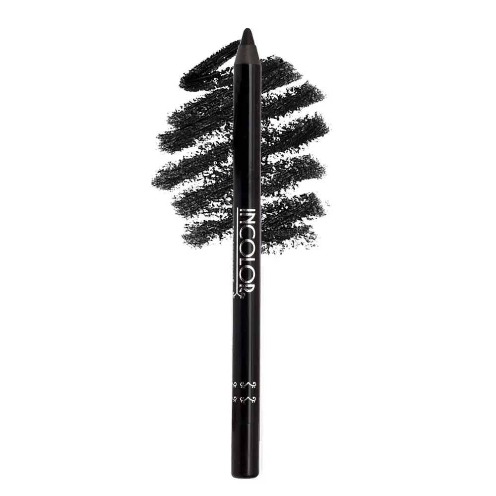 Incolor Waterproof Soft Khol Kajal Eyeliner Pencil For Professional Make Up Artist Black 1.2G