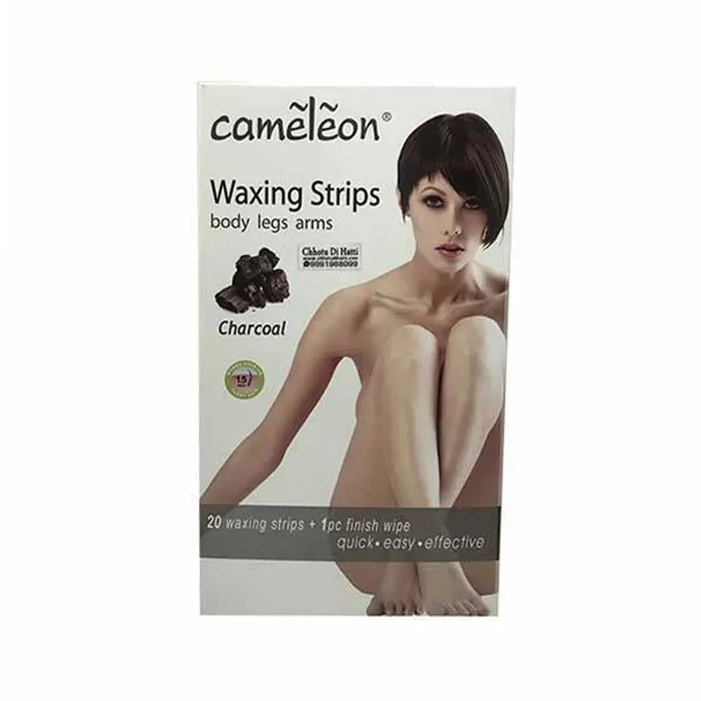 Cameleon Waxing Strips Body Leg Arms Charcoal 9 X 18Cm 1N