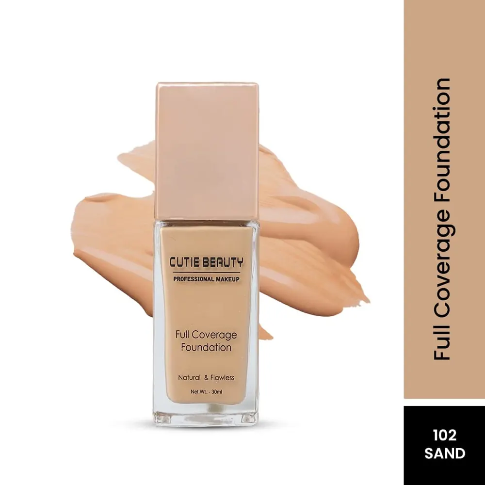 Cutie Beauty Full Coverage Waterproof Foundation 102 Sand 30Ml