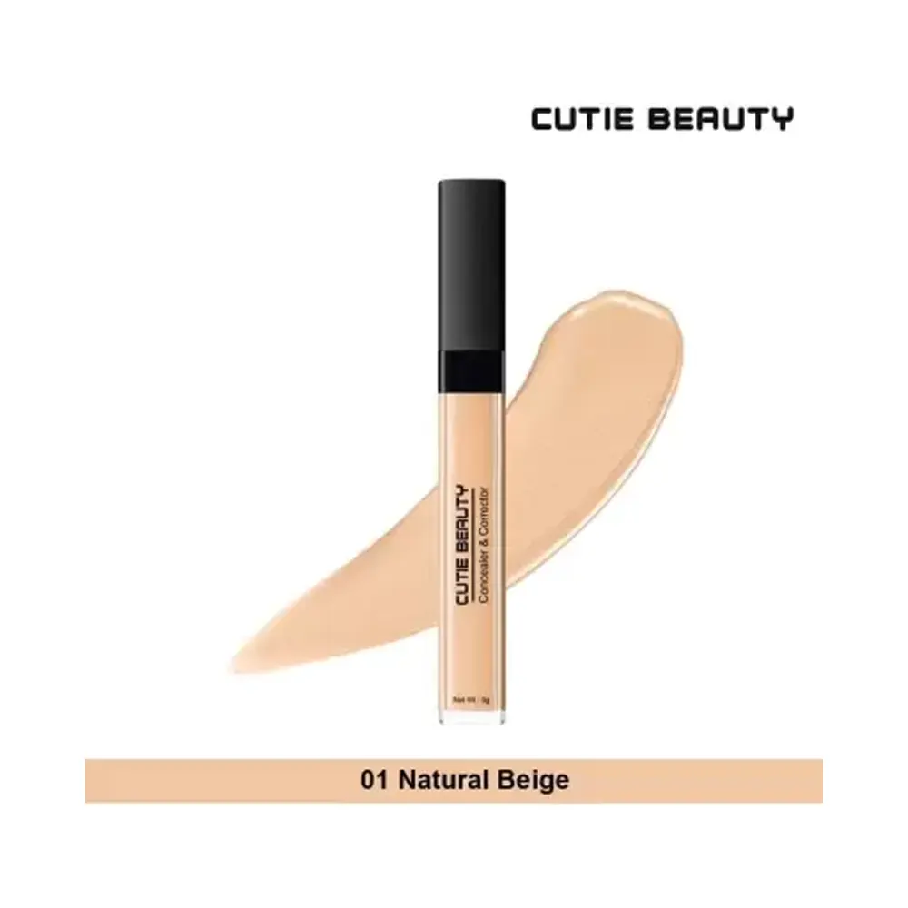 Cutie Beauty Professional Water Proof Liquid Concealer & Corrector 01 Natural Beige 6Ml
