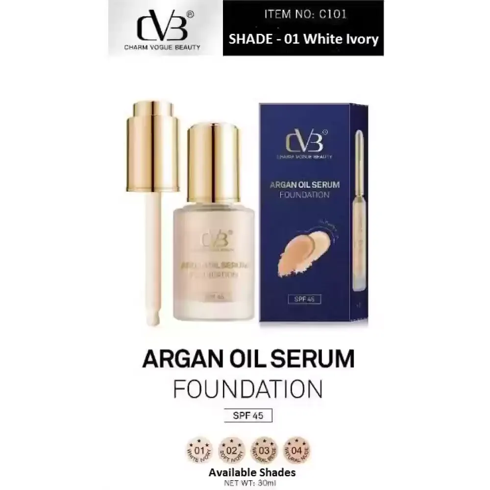 Cvb Argan Oil Serum Foundation 02 Soft Ivory 30Ml