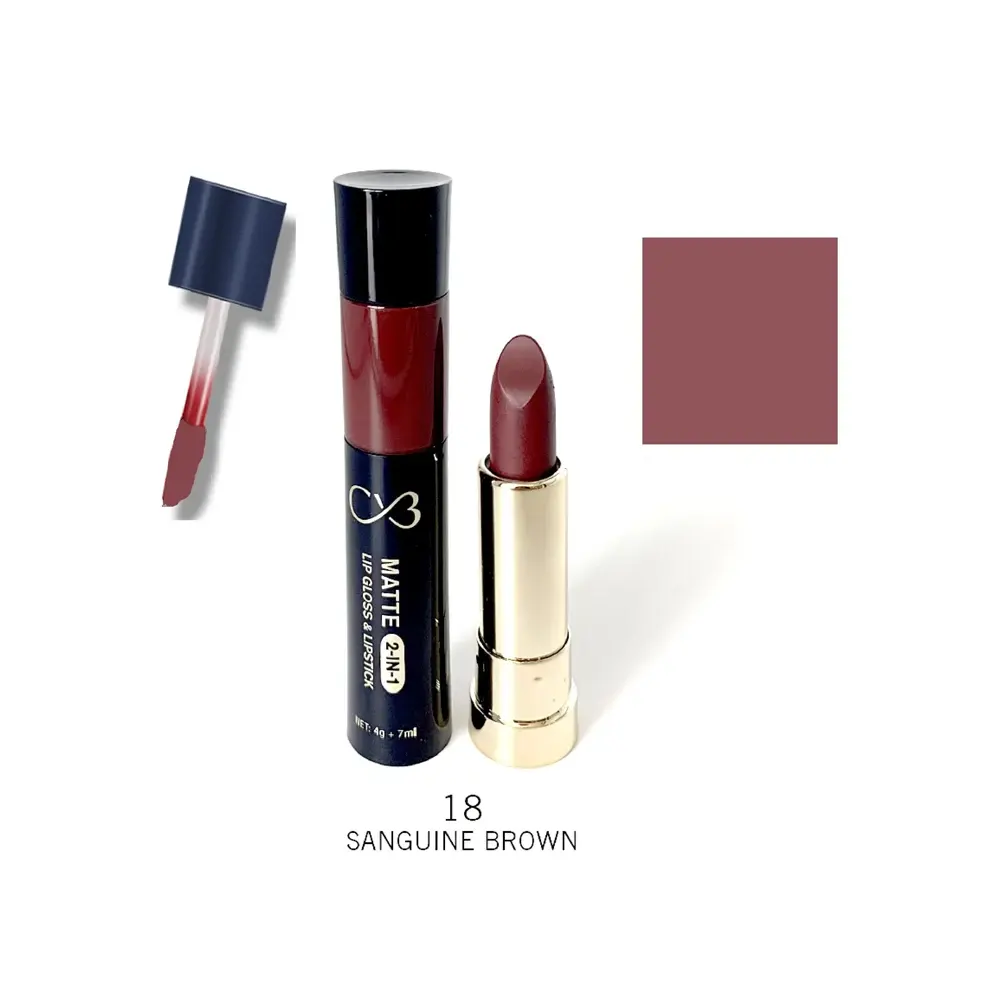 Cvb Matte 2-In-1 Lip Gloss And Lipstick Sangune Brown 4G