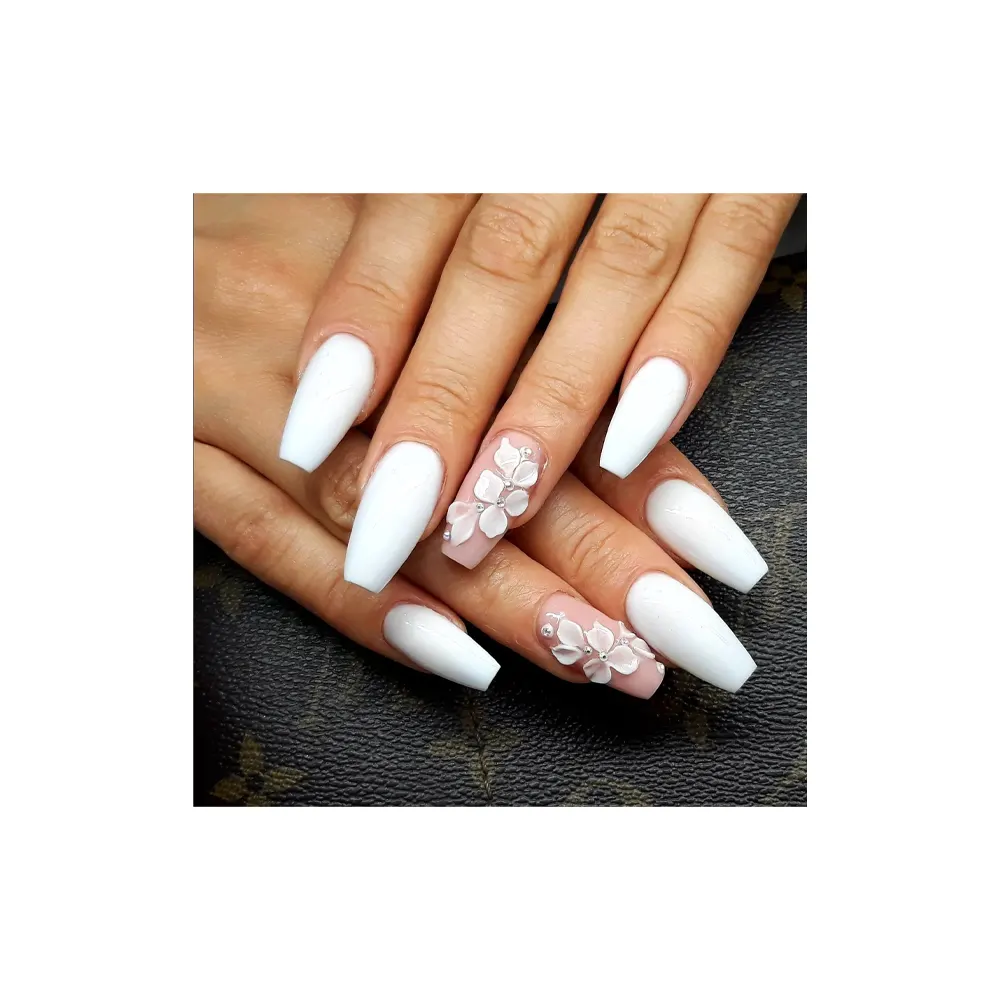 Savni Plastic Nails Pink Flower