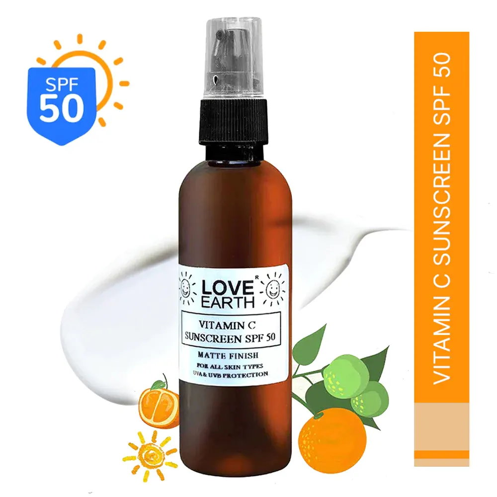 Love Earth Vitamin C Sunscreen Spf 50 Matte Finish 100Ml