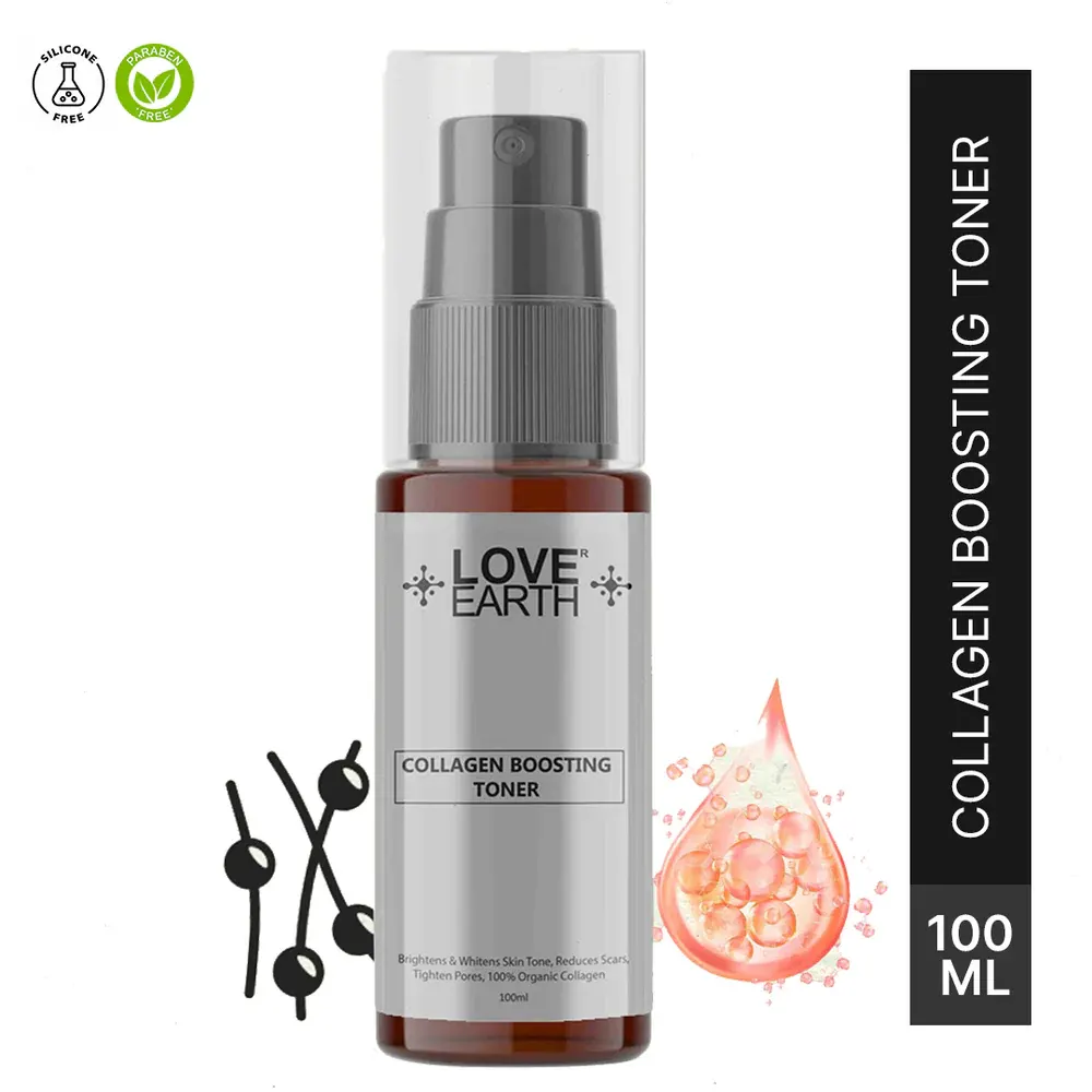 Love Earth Collagen Boosting Toner 100% Organic Collagen 100Ml