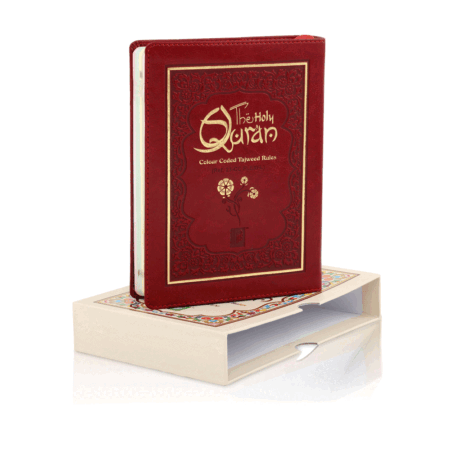 The Holy Quran Colour Coded Tajweed Rules Ref No 23 Cc Flexi With Slip Case Leather (Ibs) Arabic