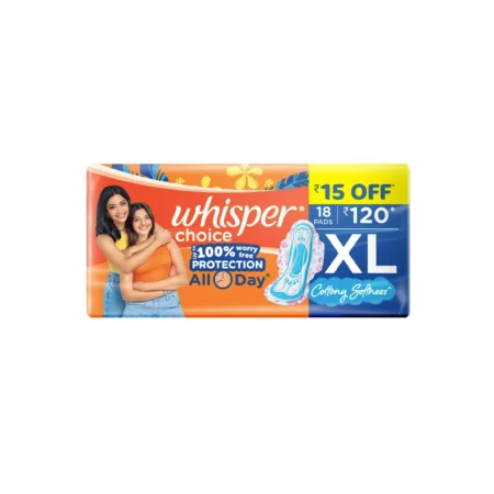 Whisper Choice Upto 100% Worry Free Protection All Day Xl 18N