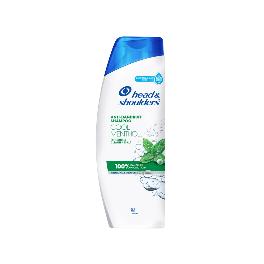 Head & Shoulders Anti Dandruff Shampoo Cool Menthol Refreshes & Cleanses Scalp Up To 100% Dandruff Protection 340Ml