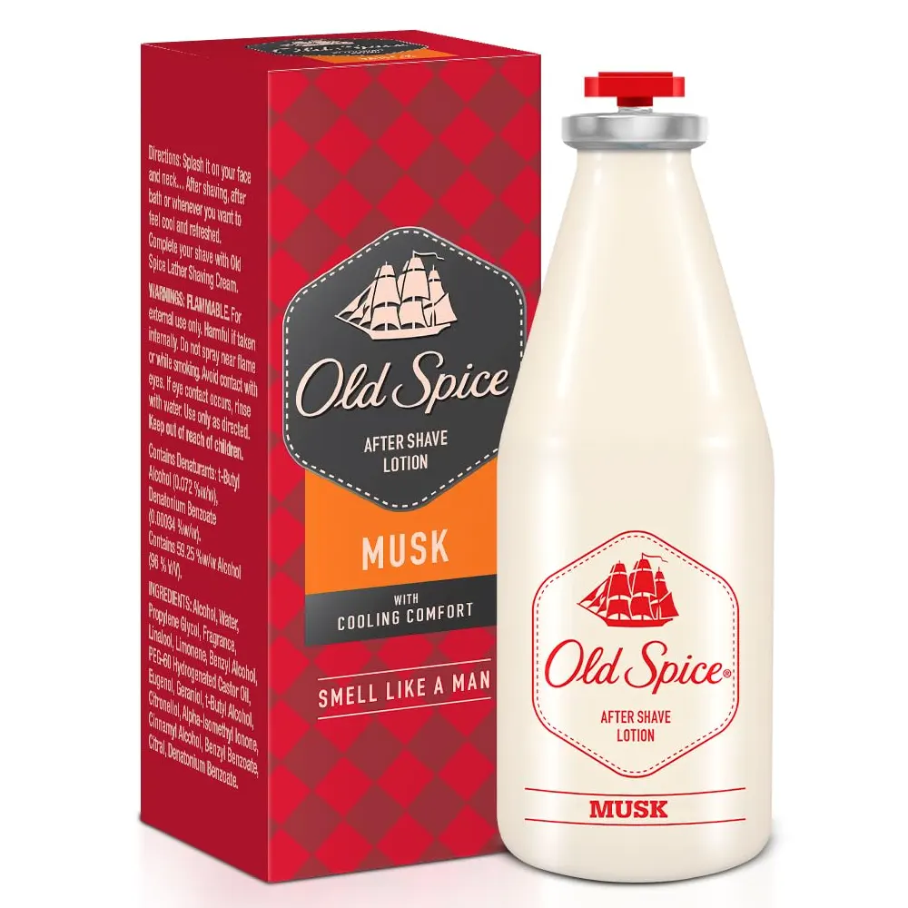 Old Spice After Shave Lotion Musk With Cooling Comfort Smell Like A Man 50Ml