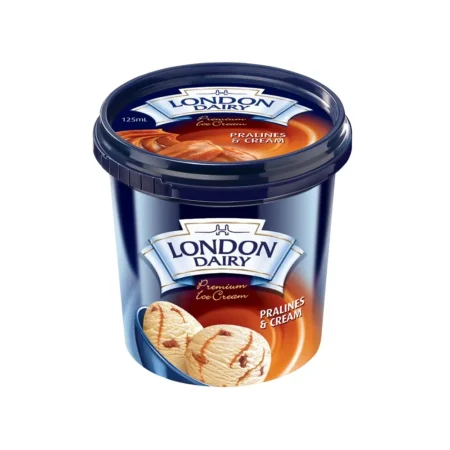 LONDON DAIRY PREMIUM ICE CREAM PRALINES & CREAM 125ML