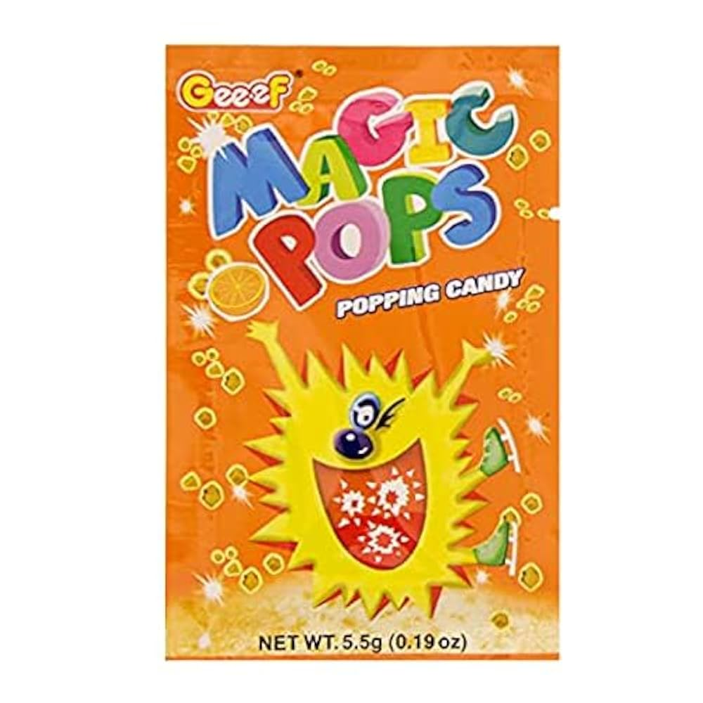 Geef Magic Pops Popping Candy Orange/Grape Flavor 5G