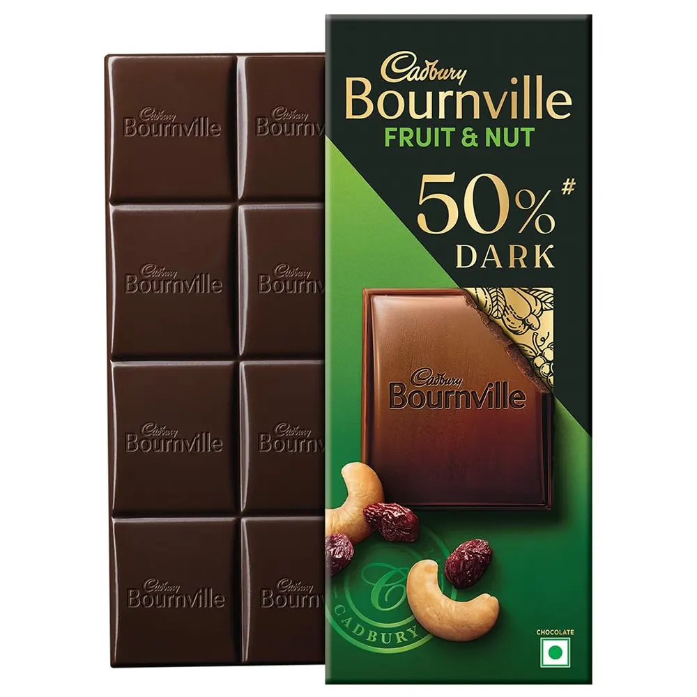 Cadbury Bournville Fruit & Nut 50% Dark Chocolate 75G