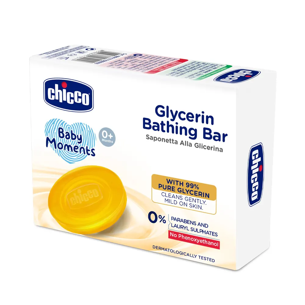 Chicco Baby Moments Glycerin Bathing Bar 0% Parabens And Laurly Sulphates 75G