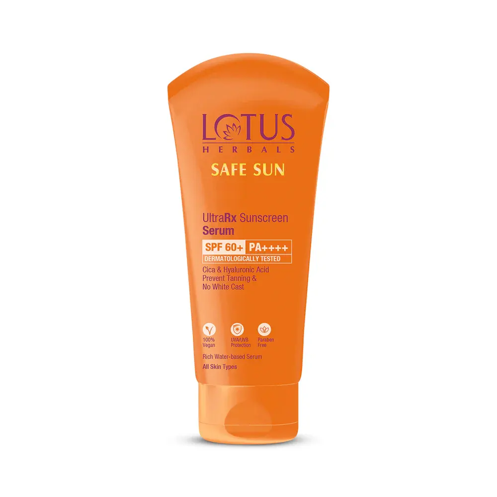 Lotus Herbals Safe Sun Ultra Rx Sunscreen Serum Spf 60+ Pa++++ All Skin Types 30Ml