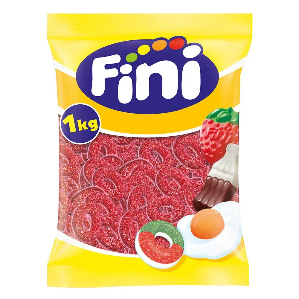 Fini Strawberry Rings Assorted Pack 1Kg