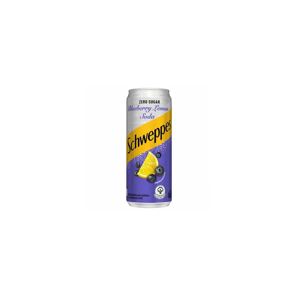 Schweppes Zero Sugar Blueberry Lemon Soda 330Ml