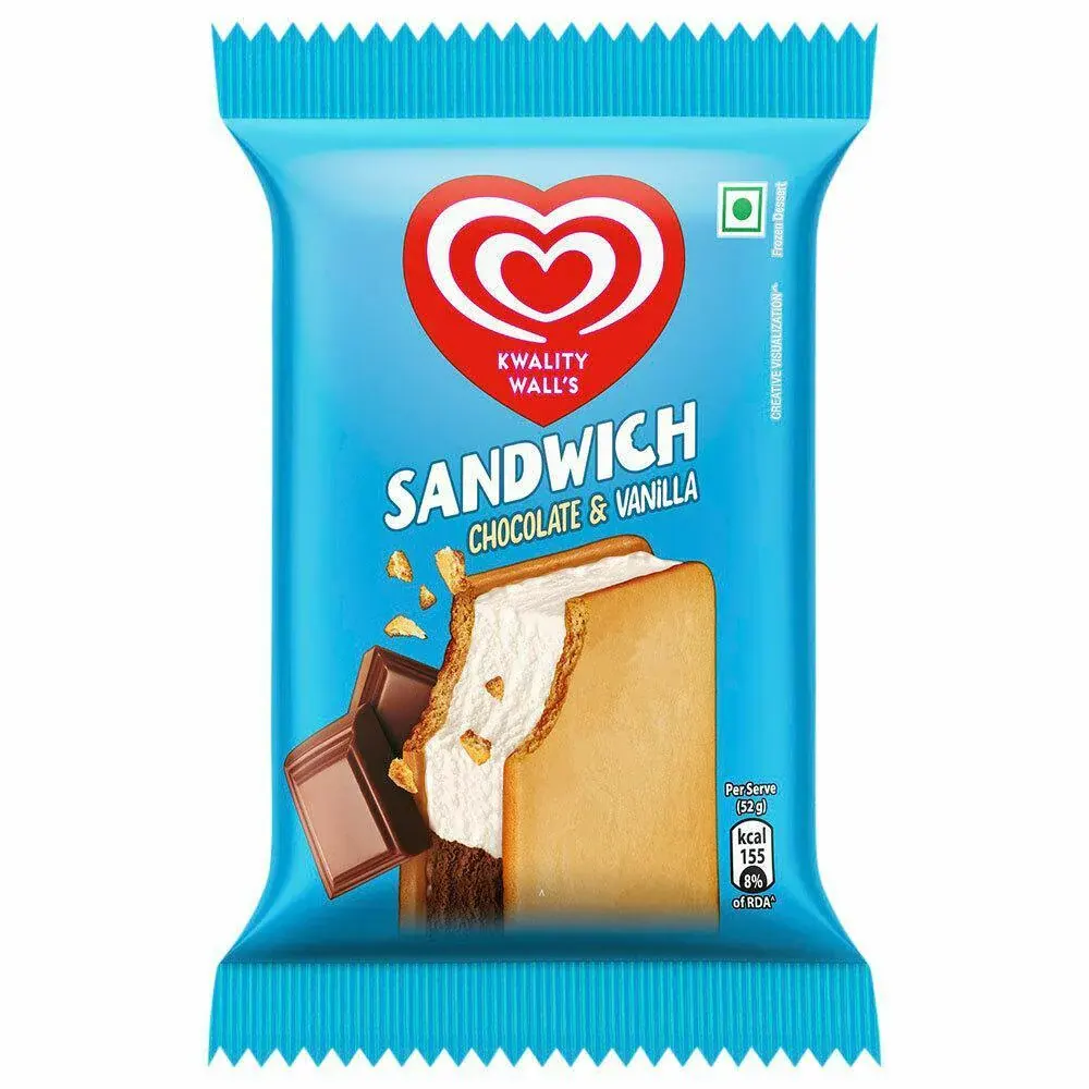 KWALITY WALL'S SANDWICH CHOCOLATE & VANILLA 80ML