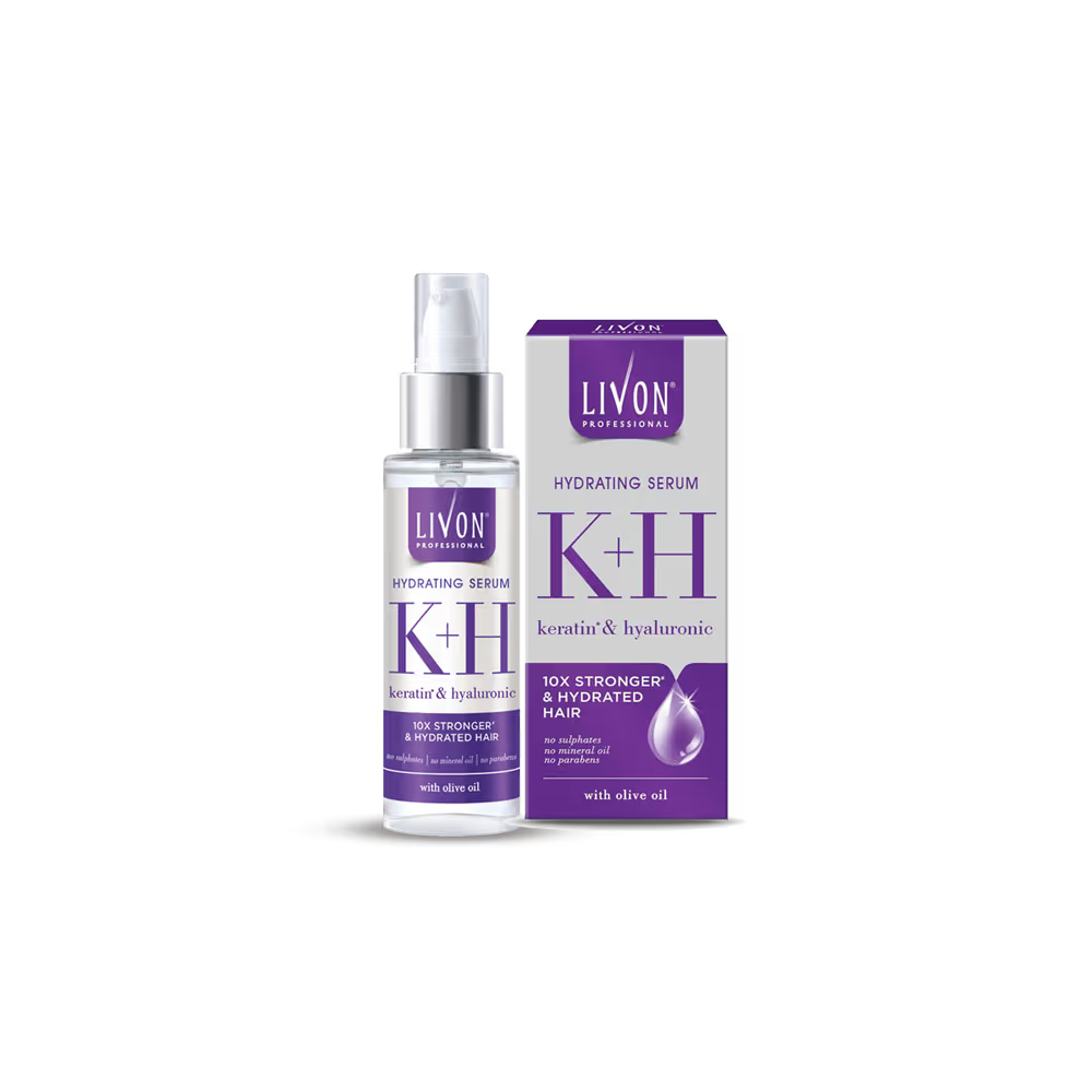 Marico Livon Professional Hyderating Serum Keratin & Hyaluronic ( K+H ) With Olive Oil 45Ml