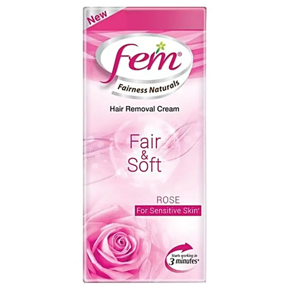Dabur Fem Naturals Brightening Hair Removal Cream 2X Soothing 100% Pure Sandal Oil For Sensitive Skin 40G + 20G Free = 60G